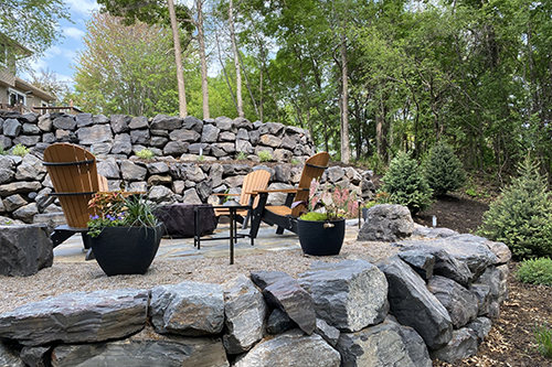 Outdoor Fire Pit by Meadow Green Landscaping